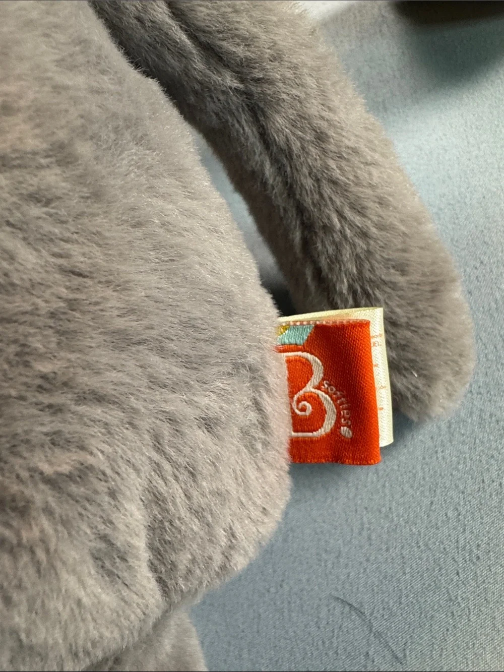 Plush Gray Bunny Stuffed Animal - Soft Small Pet Toy